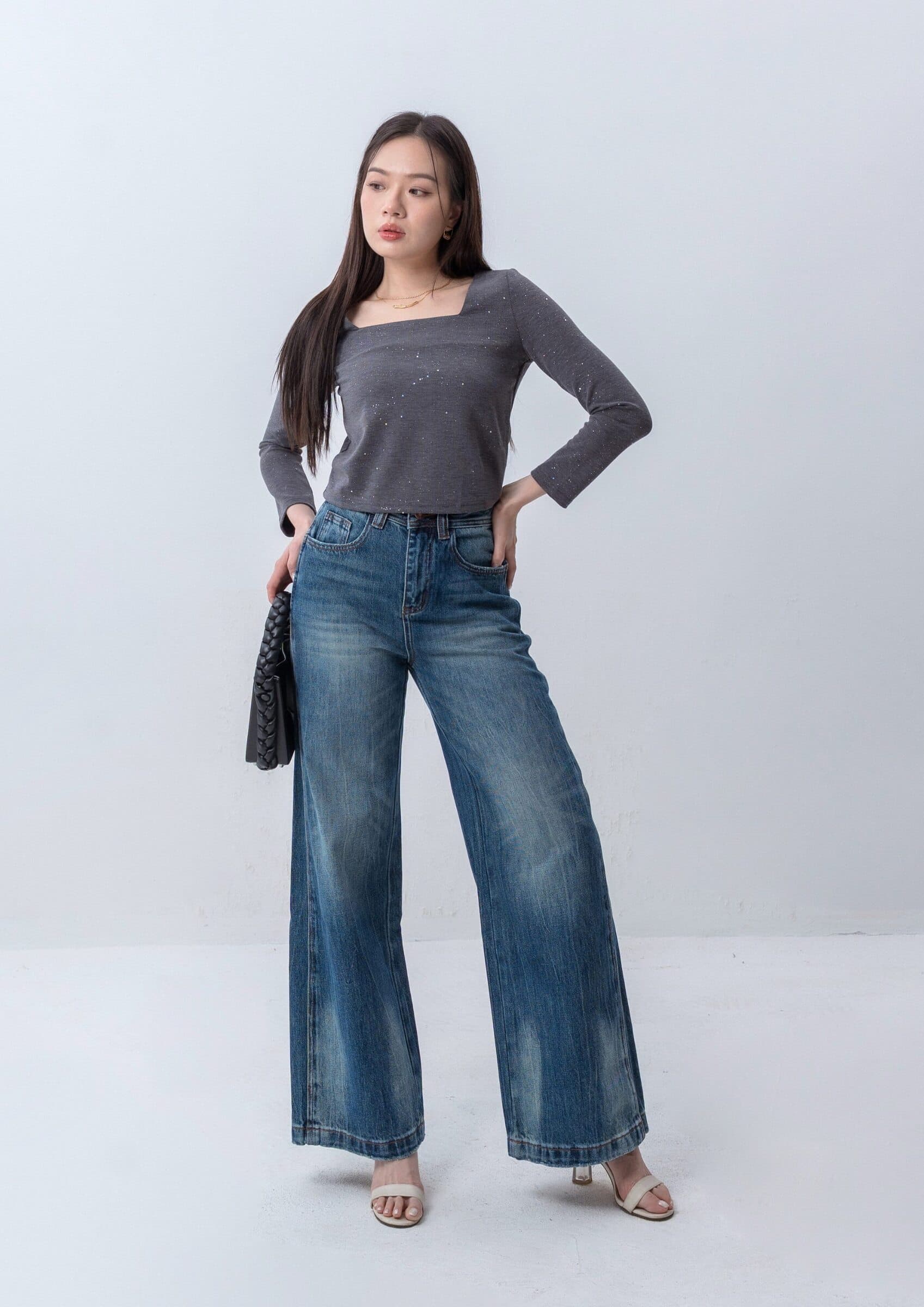 Wide-Leg Denim Pants ZJL5031