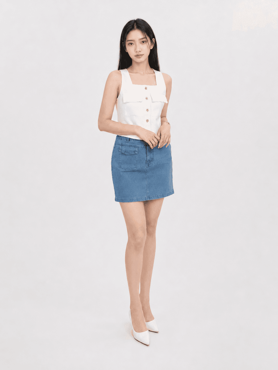 Elodie Tweed Button Top ZBP5113