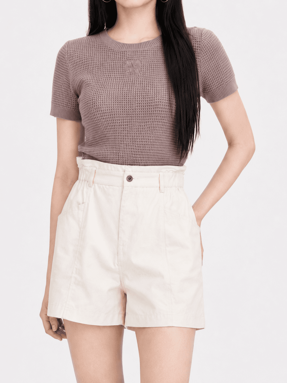 High-Waist Twill Shorts ZSP5030