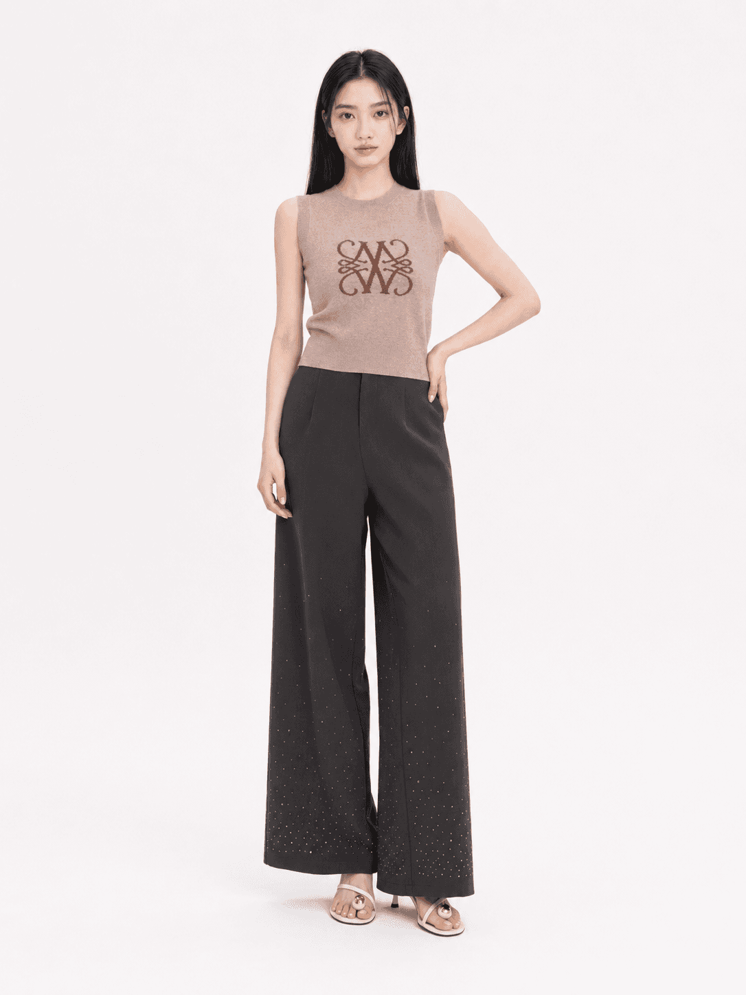 Rhinestone Hem Pants ZLP5044