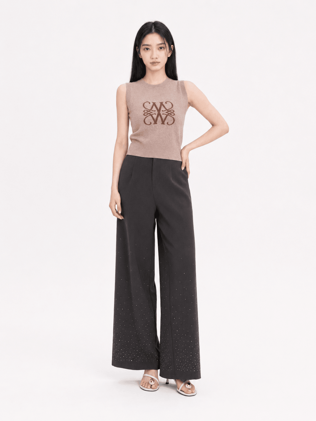 Rhinestone Hem Pants ZLP5044