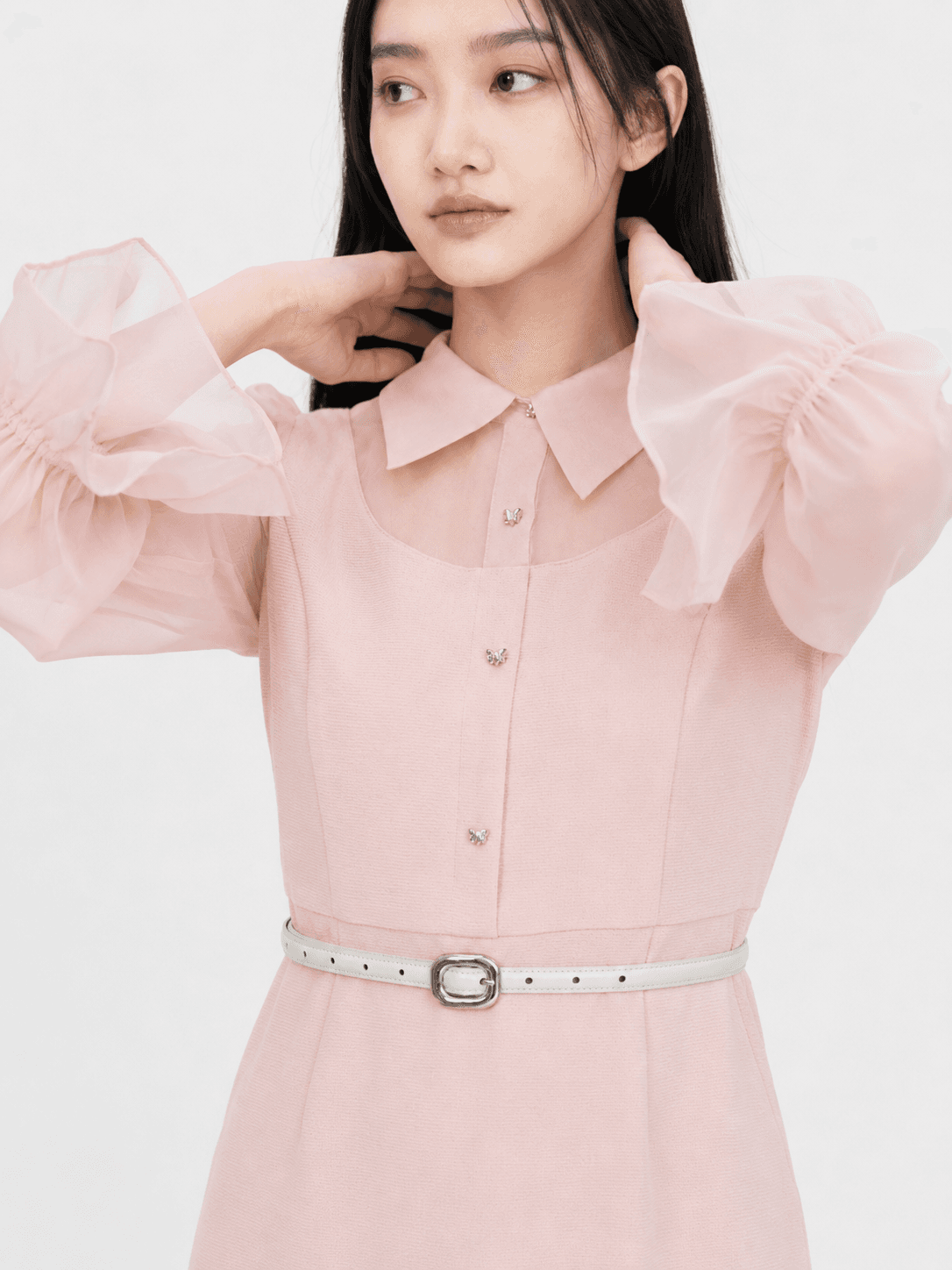 Lila Linen Organza Dress ZBL5006