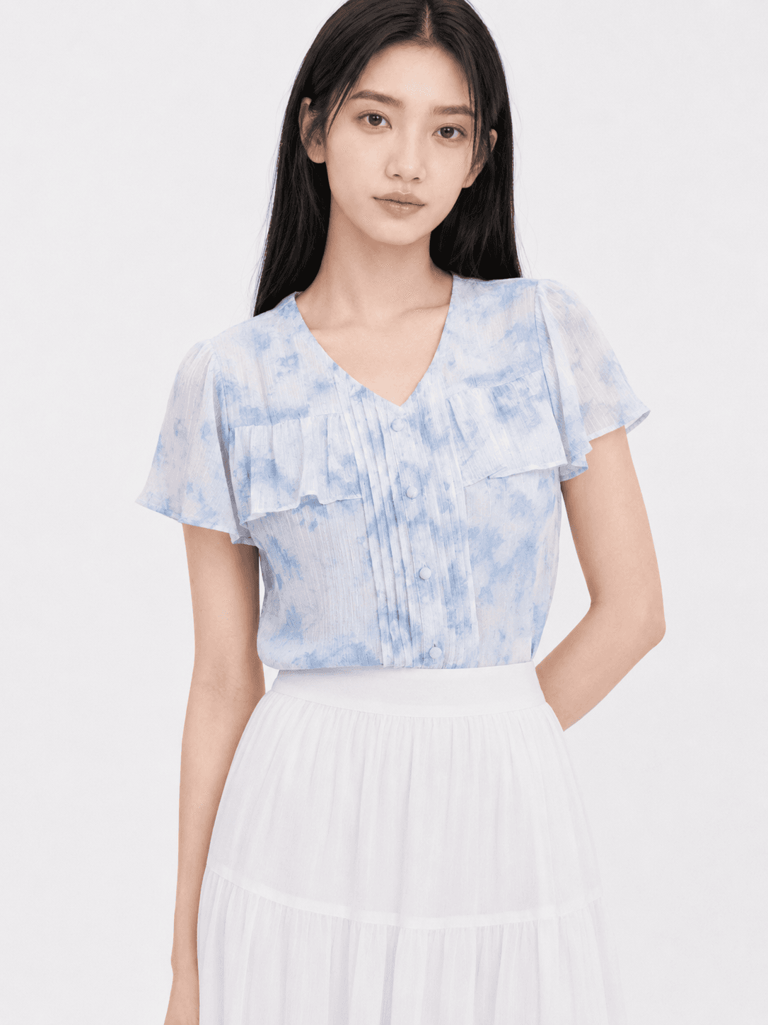 Dyed Organza Chiffon Top ZBP5271