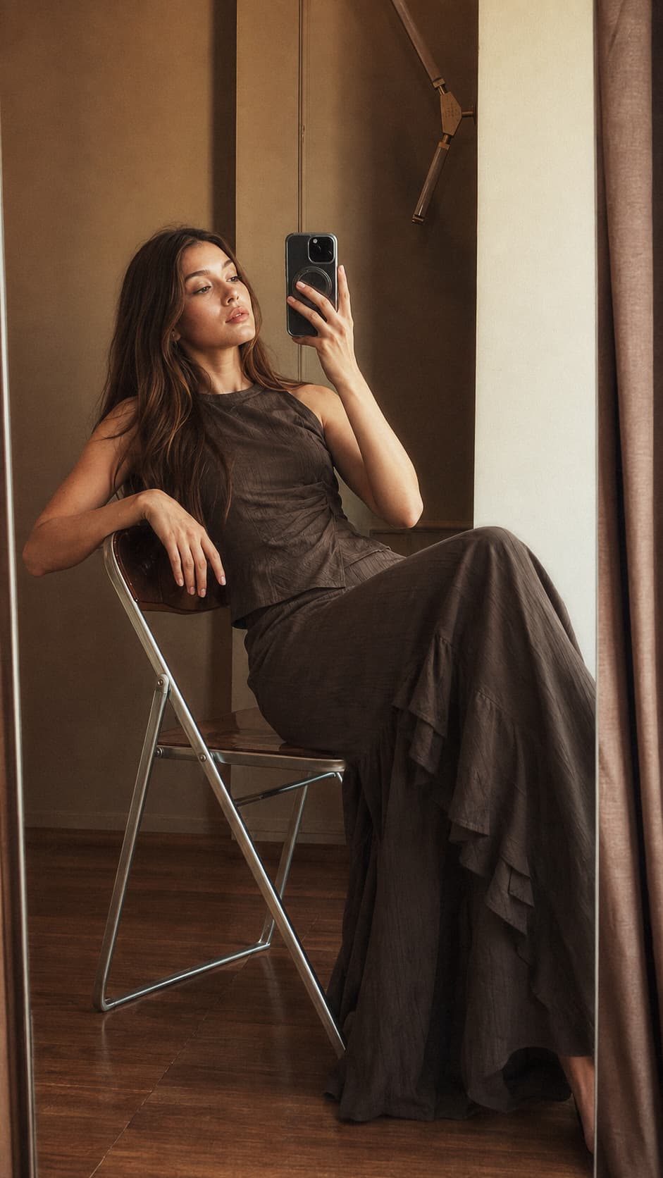 Linen Blend Halter Top