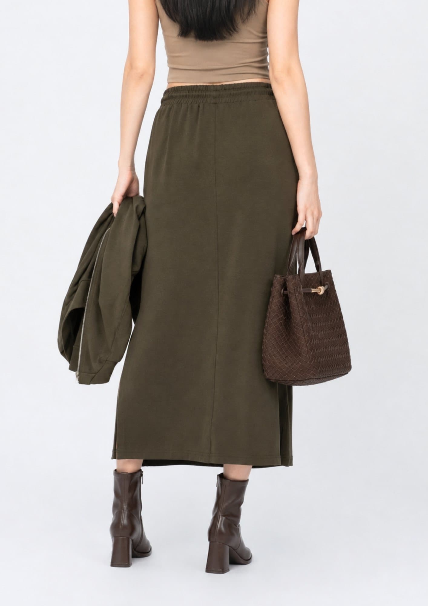 Easy Drawstring Midi Skirt ZSK6028