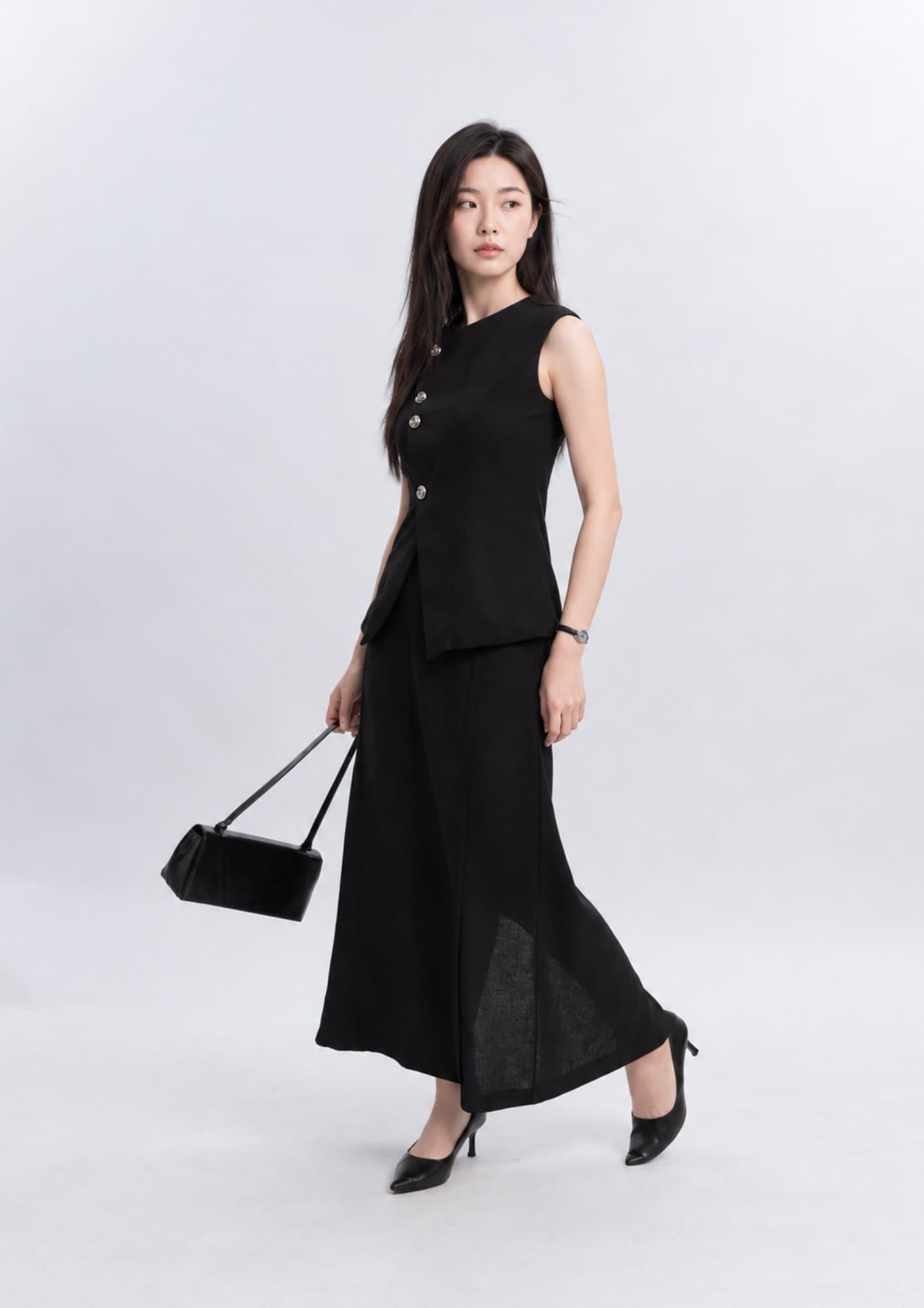 Cotton Linen Long Skirt