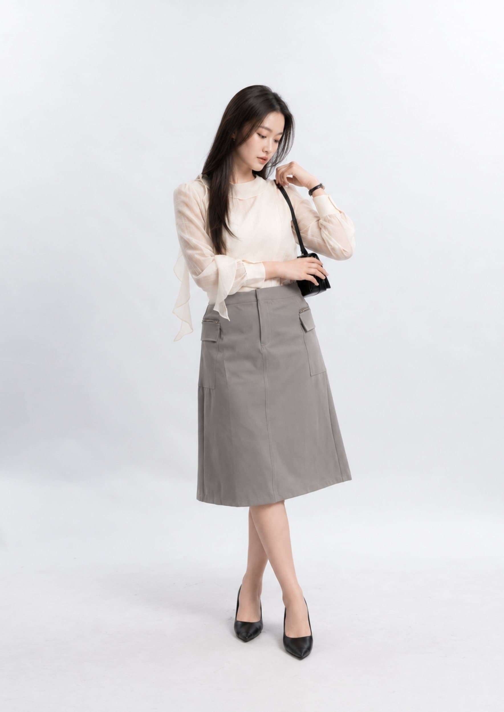 Sleek Knee-Length Skirt